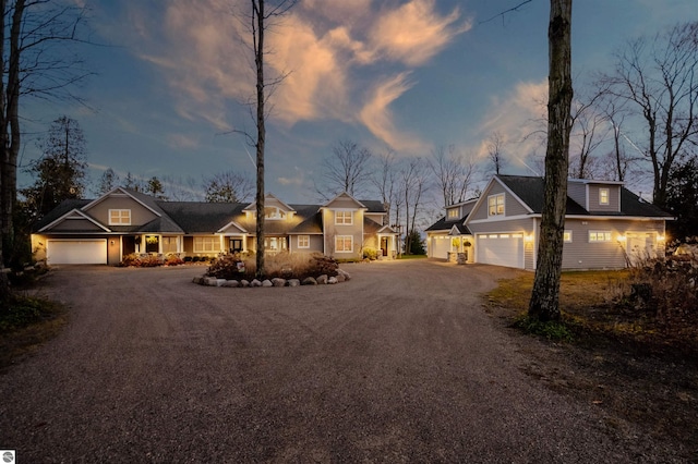 view of front of house with a garage