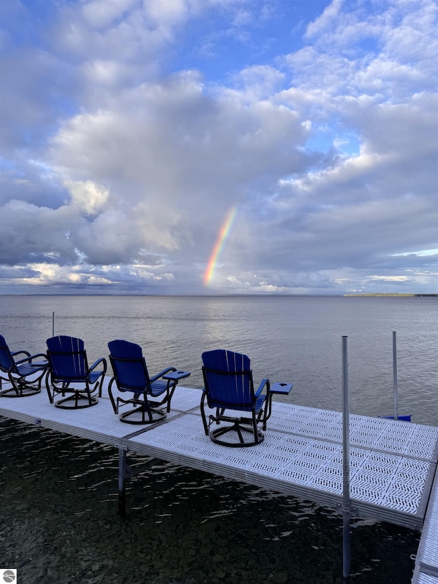 91 S Nanagosa Trl, Suttons Bay, MI 49682 - view of patio / terrace with a water view