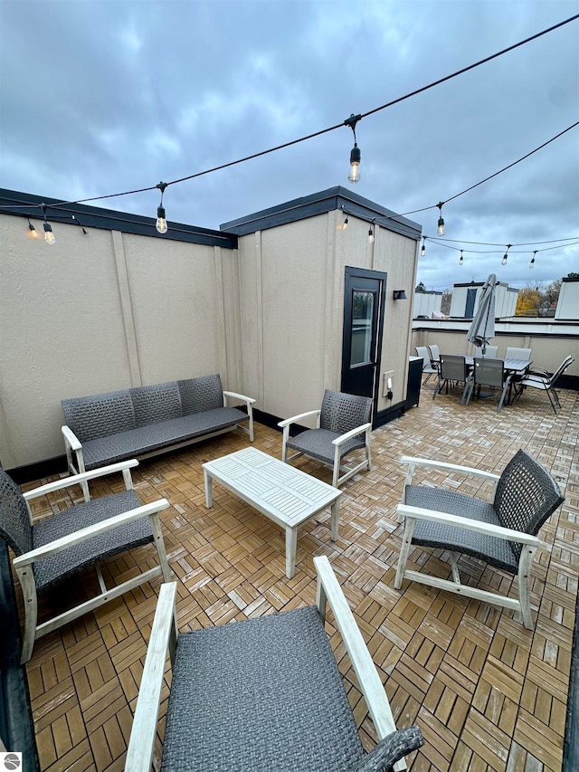 view of patio featuring an outdoor living space