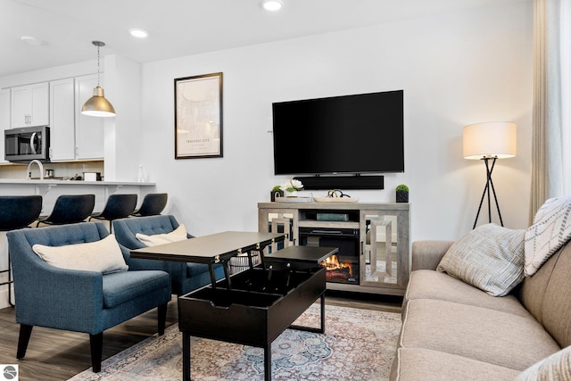 living room featuring light hardwood / wood-style floors