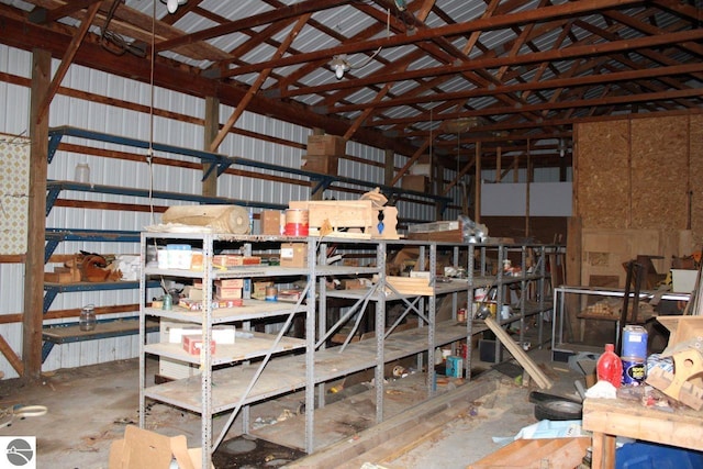 view of storage area