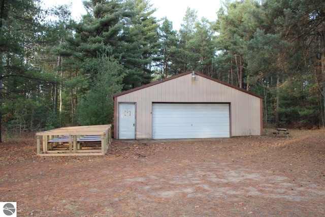 view of garage