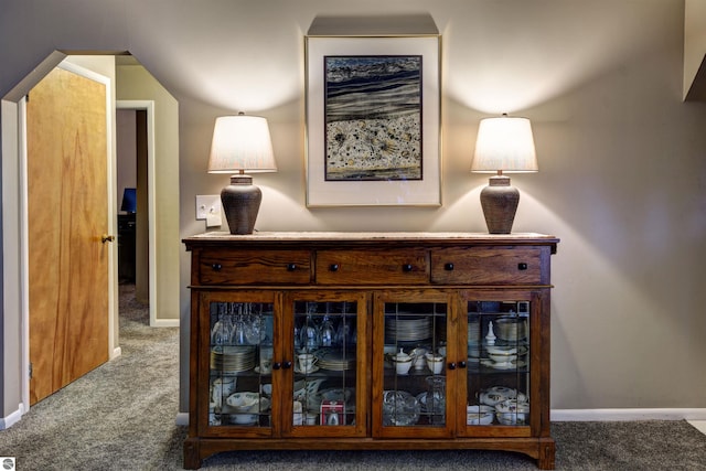 interior details featuring carpet floors