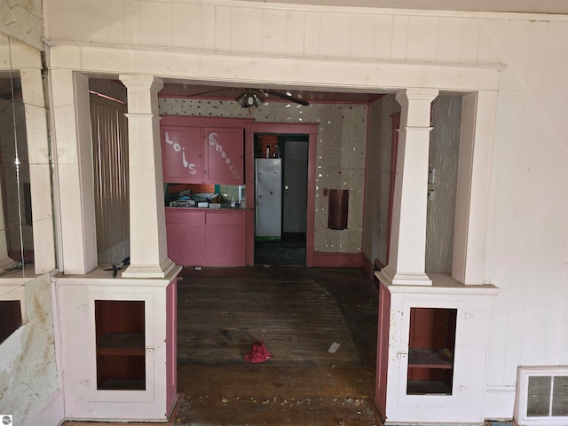 corridor with ornate columns