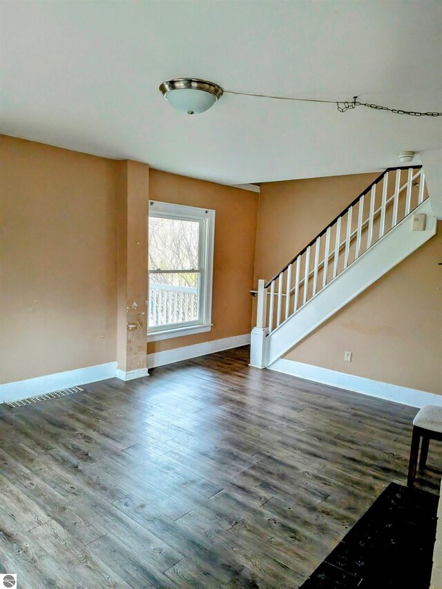 interior space with hardwood / wood-style flooring