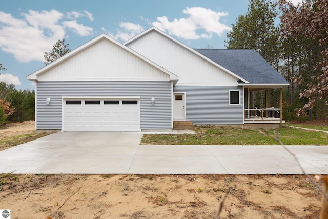 view of front of house with a garage