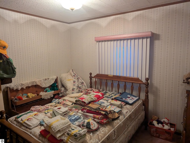 bedroom with a textured ceiling