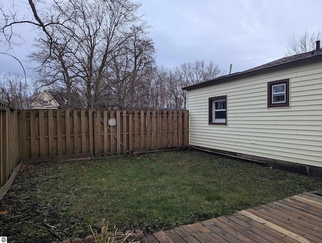 view of yard featuring a deck