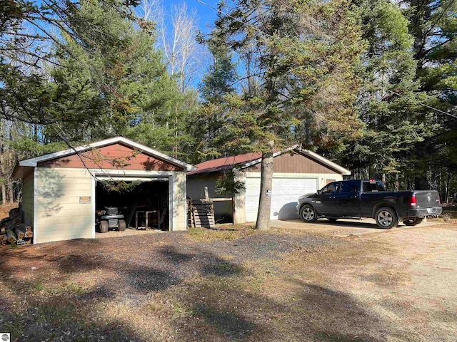 view of garage