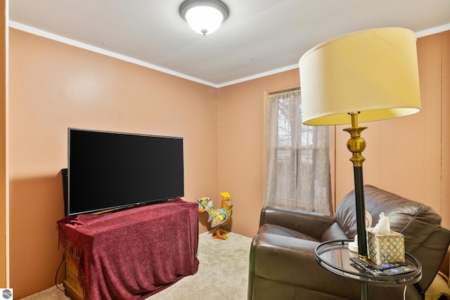 interior space featuring crown molding