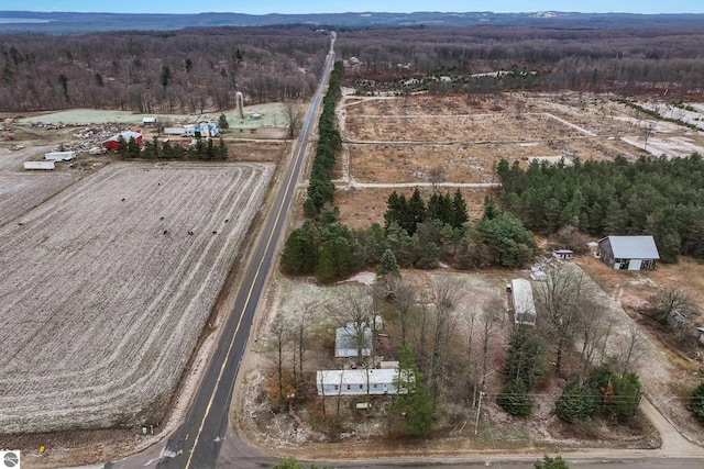 bird's eye view featuring a rural view