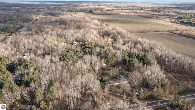 drone / aerial view with a rural view