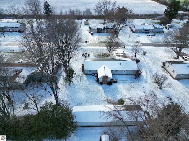 view of snowy aerial view