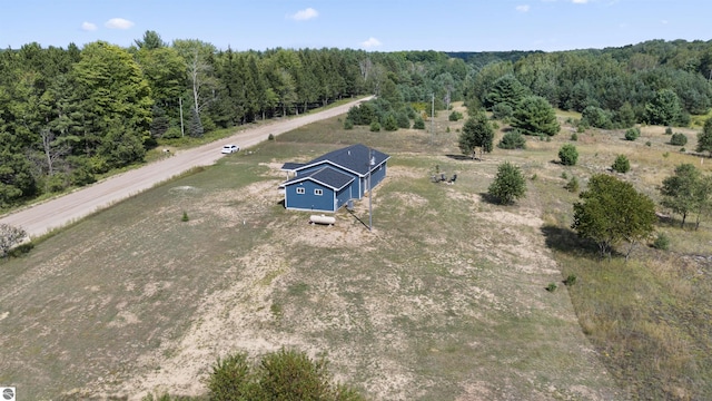 aerial view featuring a rural view