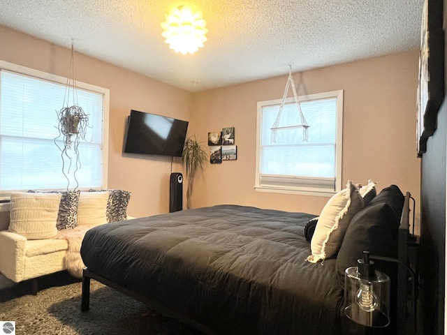 bedroom featuring a textured ceiling