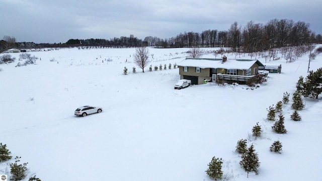 view of snowy aerial view