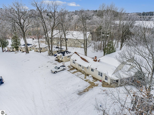 view of snowy aerial view