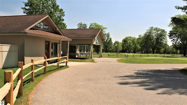 exterior space with a lawn