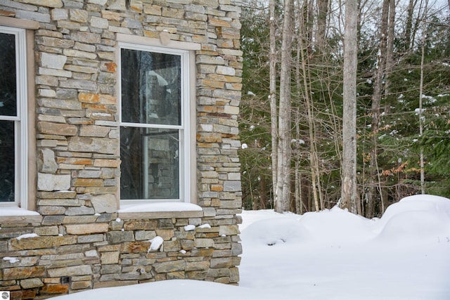 view of snowy exterior