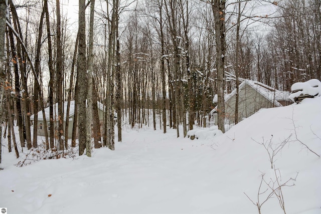 view of snow covered land