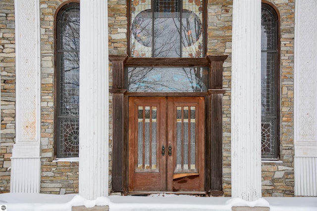 entrance to property with french doors