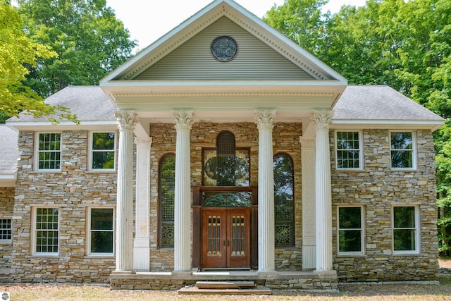 view of front of house featuring french doors