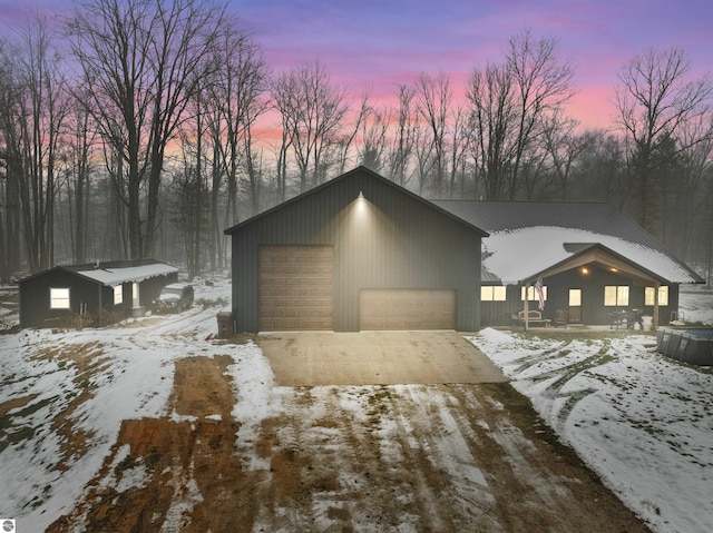 view of front of house with a garage