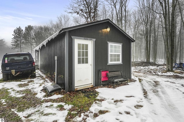 view of snow covered structure