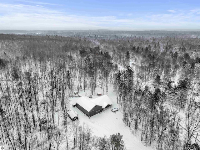 view of snowy aerial view