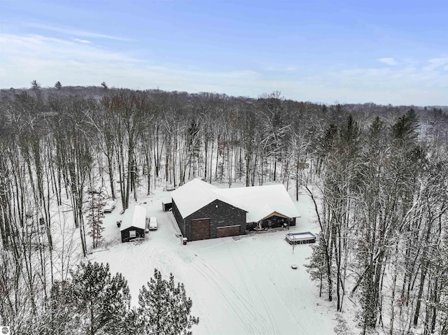 view of snowy aerial view