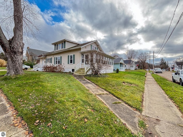 view of home's exterior featuring a lawn