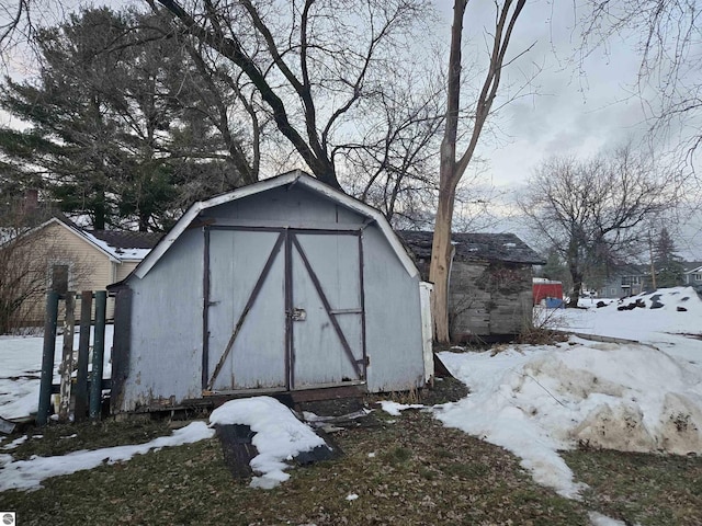 view of snow covered structure