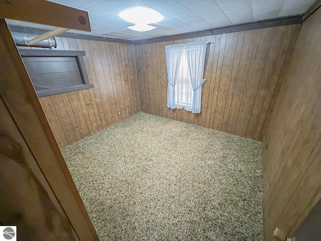 211 W Railway St, Coleman, MI 48618 - carpeted empty room featuring wooden walls
