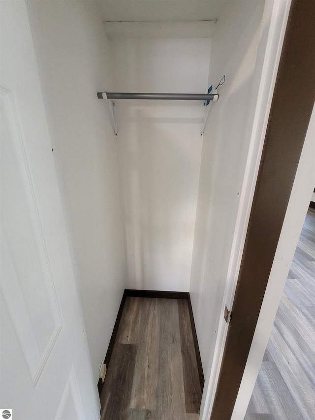 spacious closet featuring light hardwood / wood-style floors