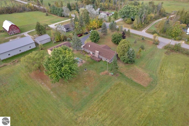 bird's eye view featuring a rural view