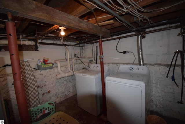 laundry room with washing machine and clothes dryer