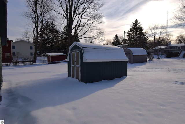 view of snow covered structure