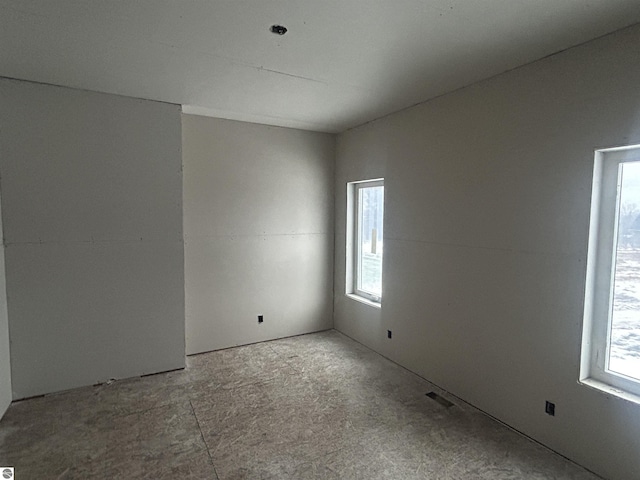 spare room with a wealth of natural light