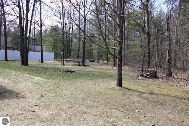 view of yard with fence