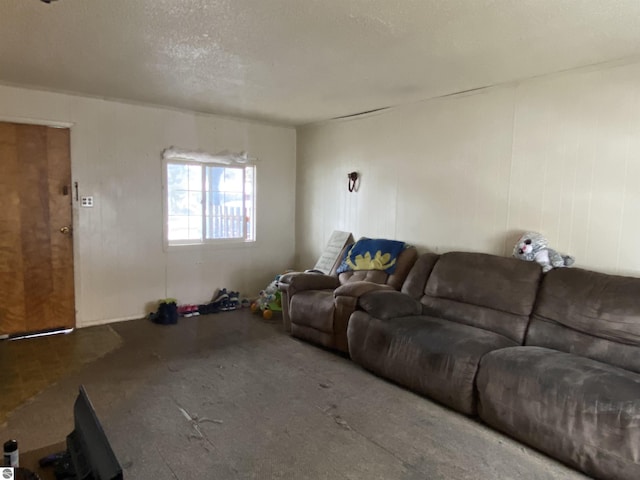 421 N Michigan Ave, Manton, MI 49663 - living room featuring a textured ceiling