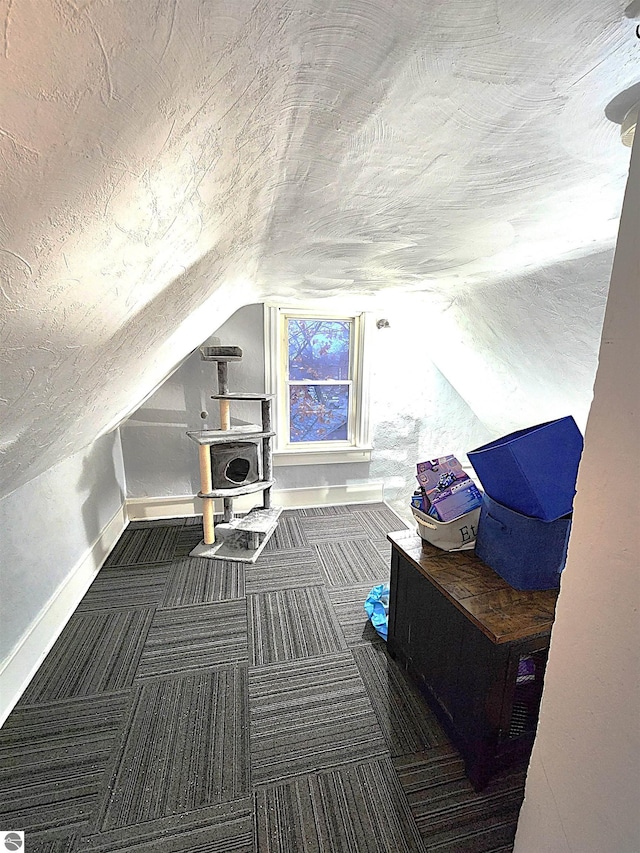 additional living space featuring lofted ceiling