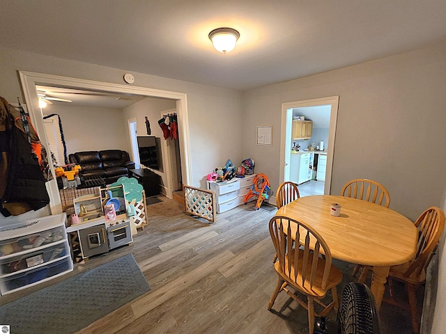 dining area featuring wood-type flooring