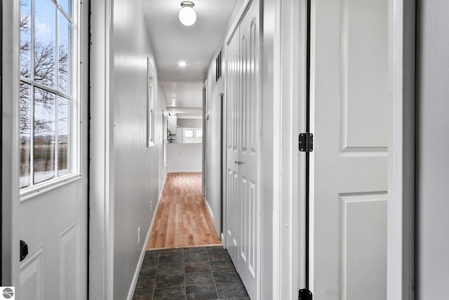 hall featuring dark hardwood / wood-style floors