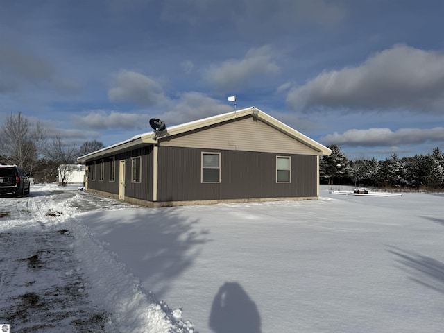 view of snowy exterior