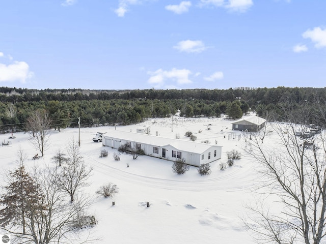 view of snowy aerial view