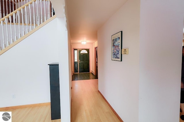 hall featuring hardwood / wood-style flooring