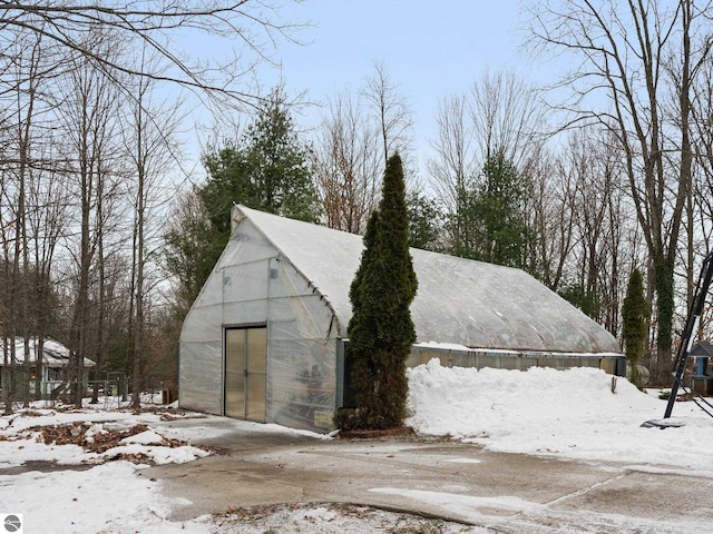 view of snow covered structure