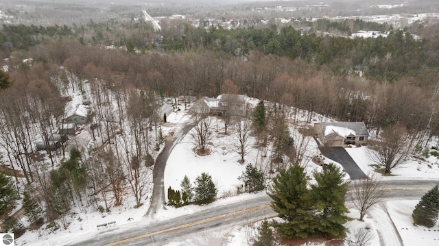 view of snowy aerial view