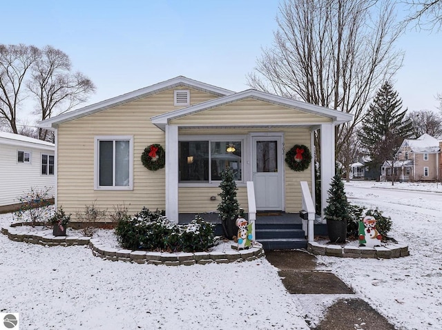 view of bungalow-style home