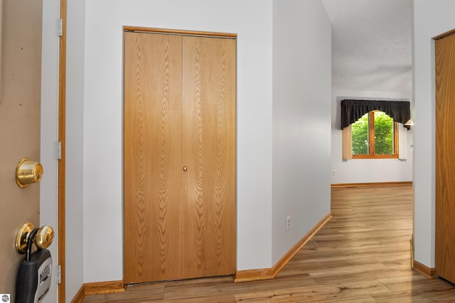 hall featuring light hardwood / wood-style floors